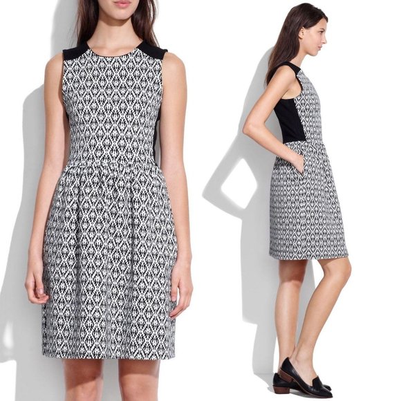 Madewell Dresses & Skirts - Madewell Diamond Jacquard Black & White Dress